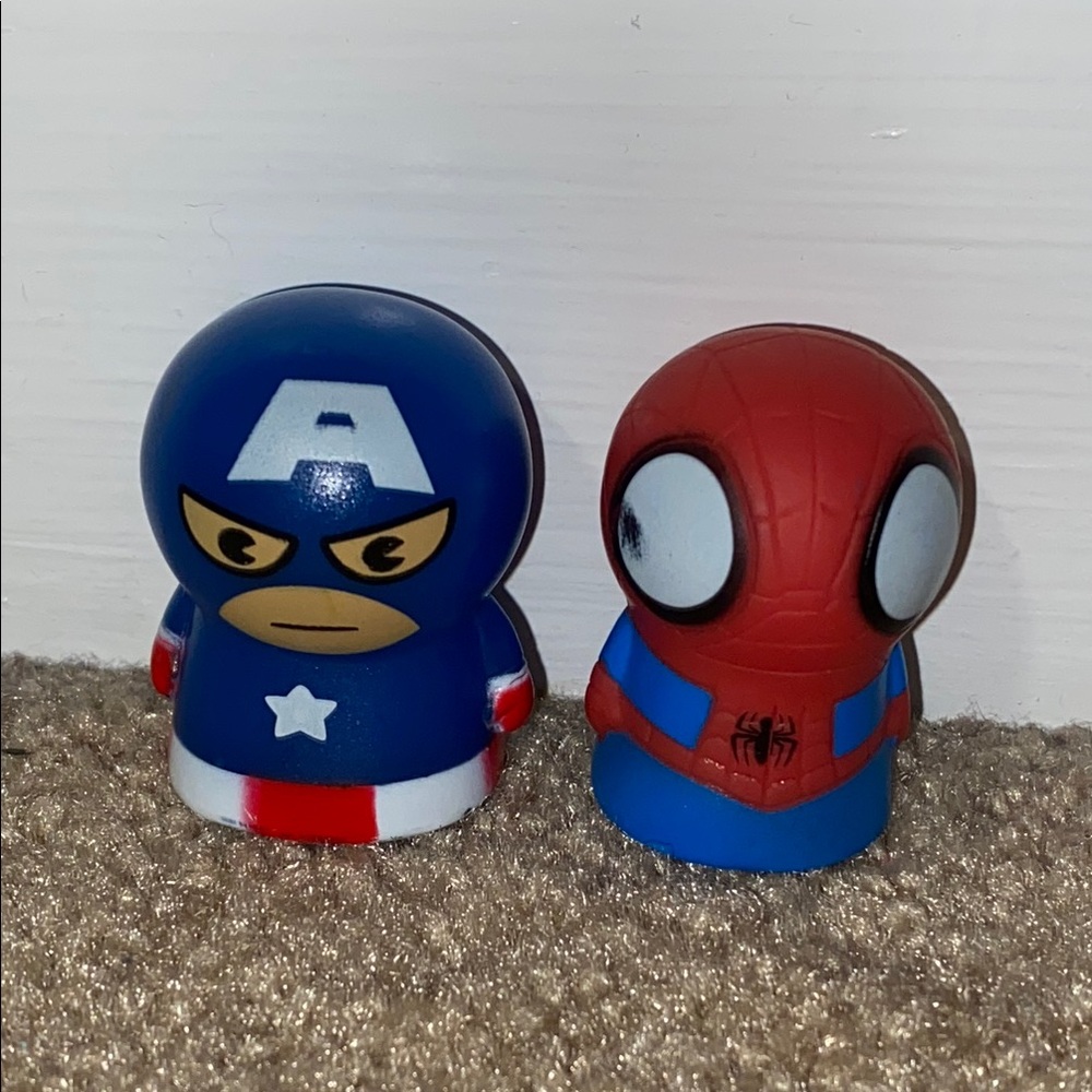 Marvel Spider Man and Captain America Lot of 2 Finger Puppets